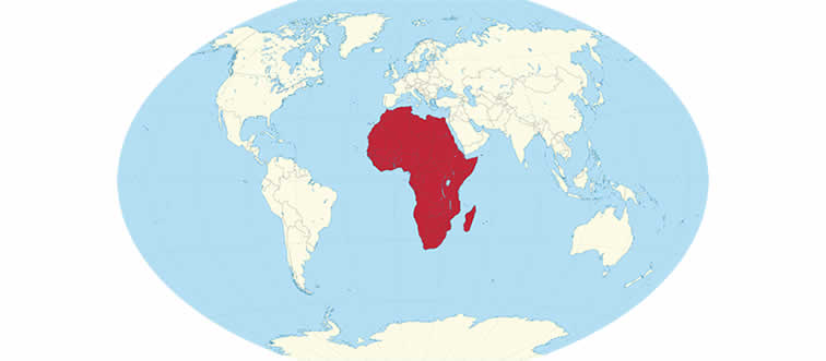 Identify the specific continent highlighted in this image.